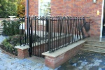 Matching gate and walltop rail with built in hand rail